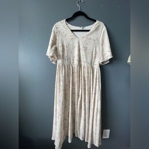 NWOT Polagram The Meadow Midi Dress, Ivory, Large